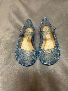GuguYeah Sparkle Blue Jelly Mary Jane Kids Shoes